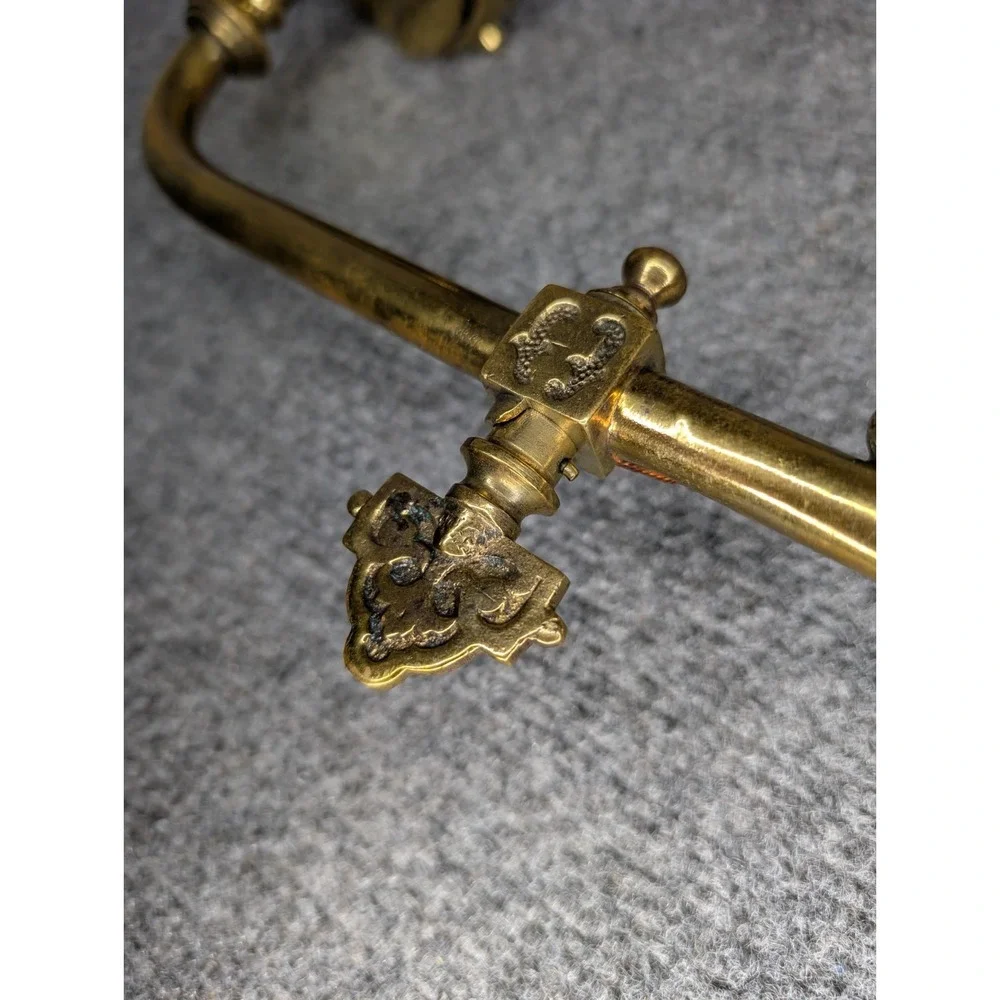 Vintage Brass Piano Candelabra WIRED Wall Sconce Electric Light‎ No Globe READ